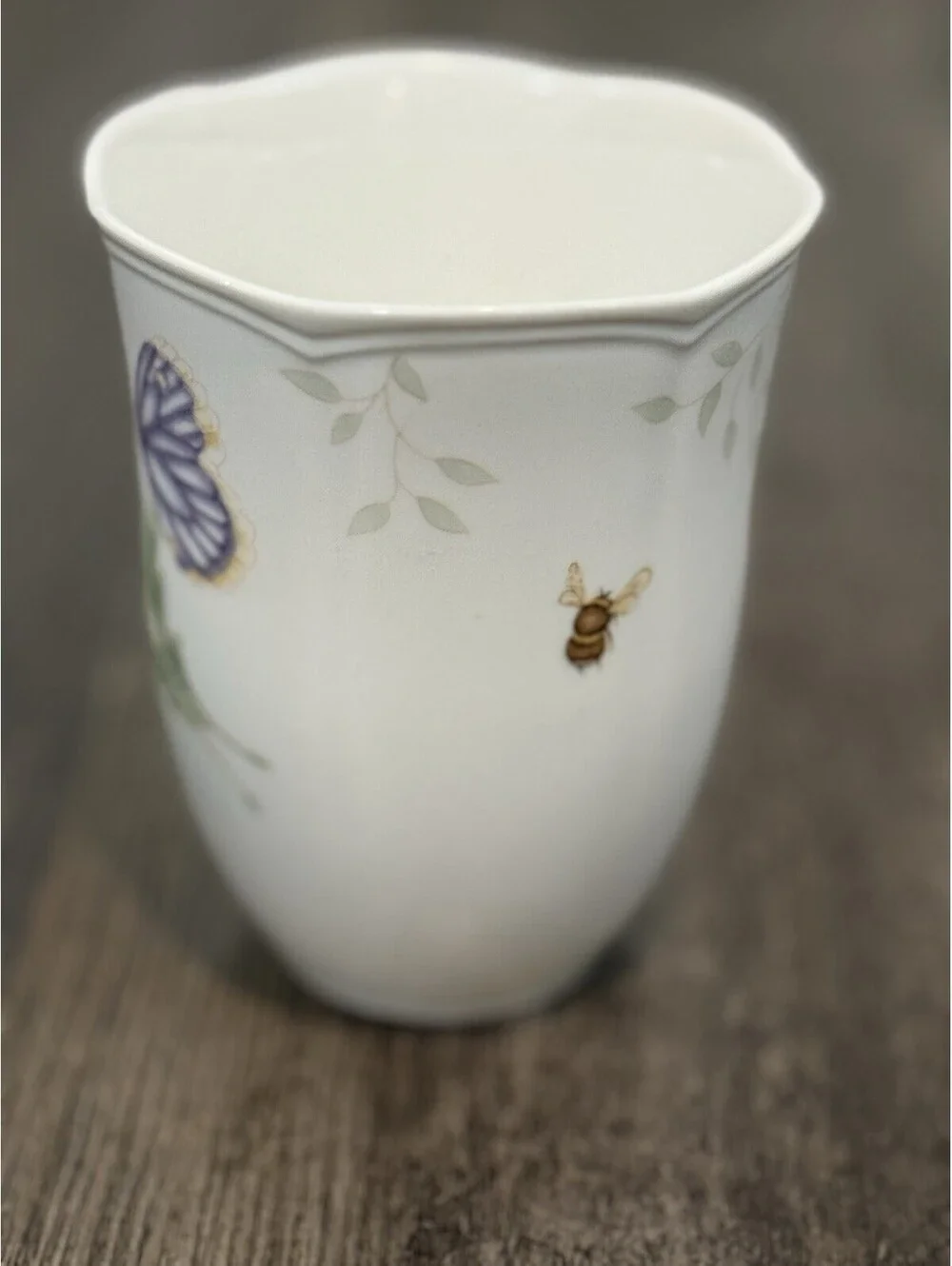LENOX Porcelain Butterfly Meadow FRITILLARY Coffee Cup Teacup VTG